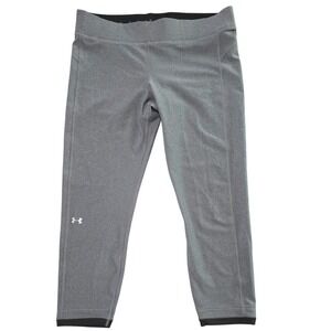 Under Armour HeatGear Athletic Capri‎ Leggings Running Gym Fitness Gray SZ XL